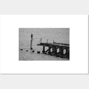 Leith Docks Man Statue by Antony Gormley. Edinburgh, Scotland Posters and Art